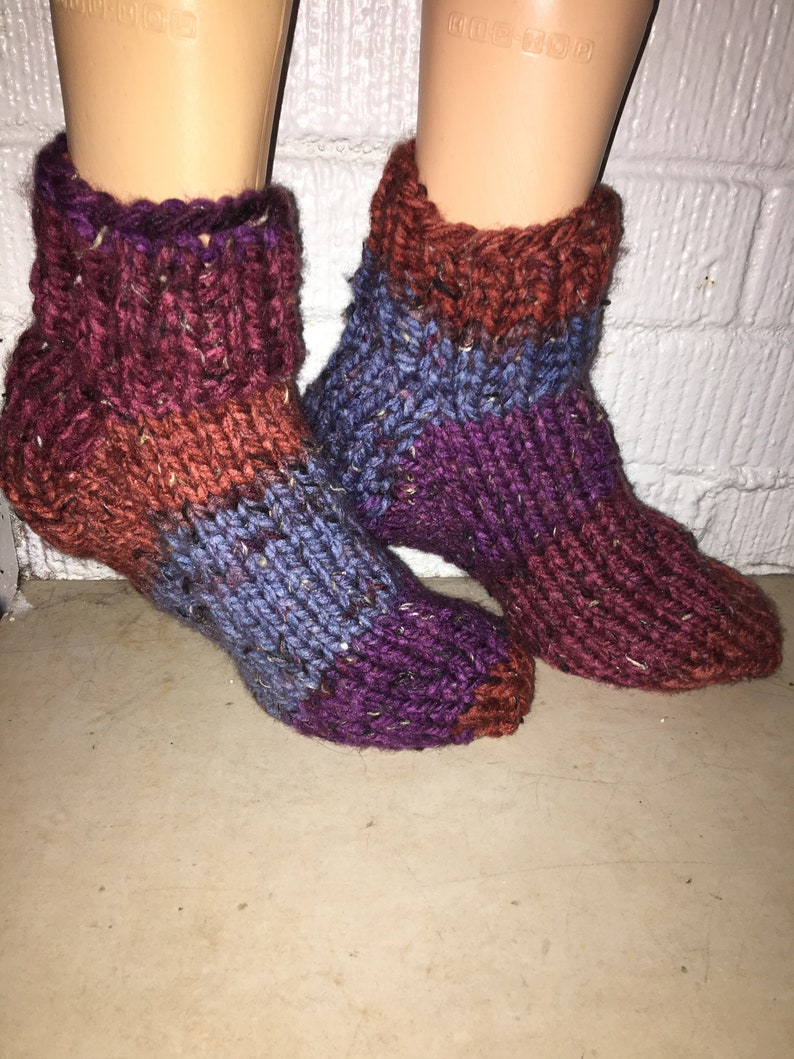 Slipper Socks Size L hand knitted