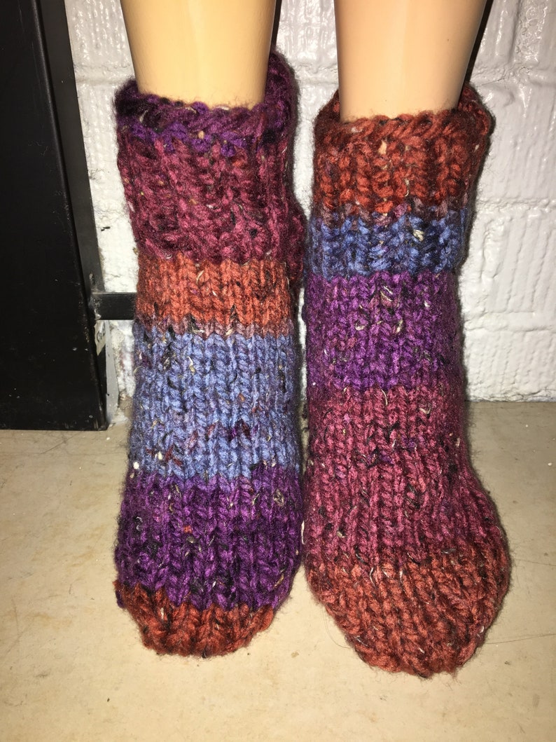 Slipper Socks Size L hand knitted