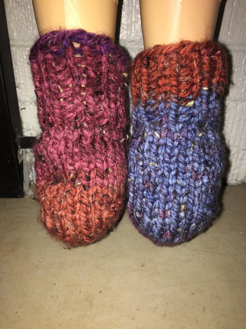 Slipper Socks Size L hand knitted