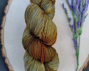 Sock weight yarn, Merino wool, hand dyed, superwash, Forest Path/ 493 yards