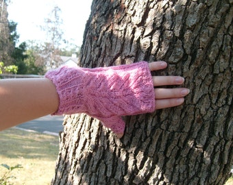 Handknitted fingerless gloves, Size M