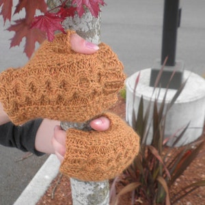 Handknitted fingerless gloves, Size S - M