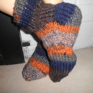 Slipper Socks, hand knitted, size L
