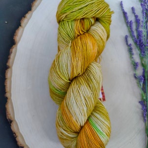 Sock weight yarn, Merino wool, hand dyed, superwash, Orange Grove/ 463 yards, Free shipping!