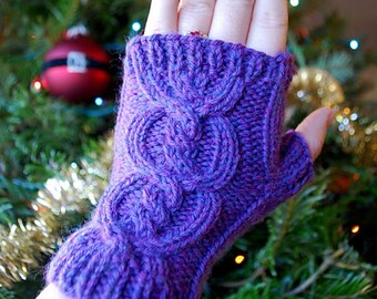 Cable-O's, Fingerless glove pattern, PDF ONLY