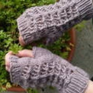 Handknitted fingerless gloves, Size M-L