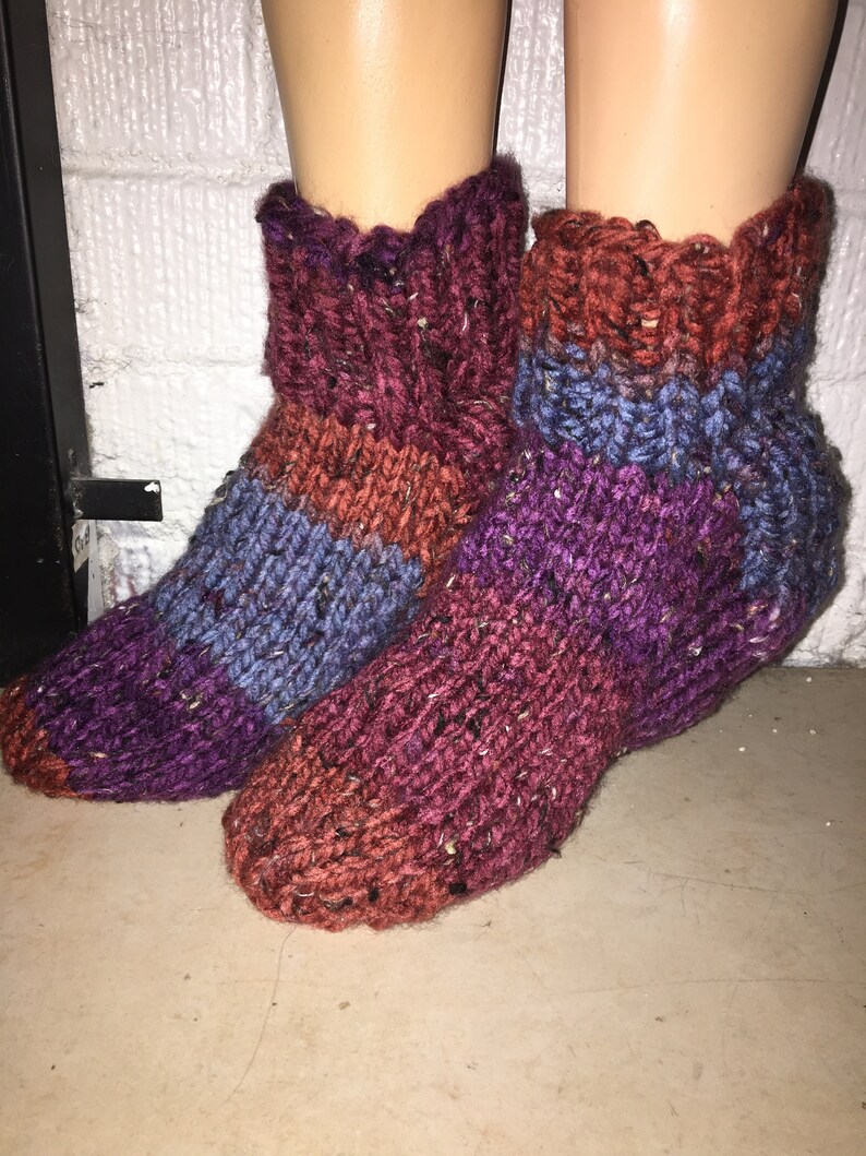 Slipper Socks Size L hand knitted