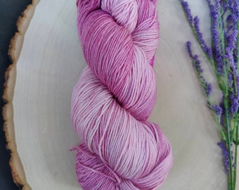 Sock weight yarn, Merino wool, hand dyed, superwash, Blackberry Cream/ 463 yards, Free shipping!