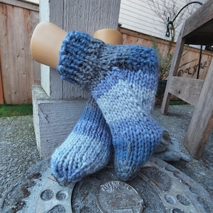 Slipper Socks, hand knitted, size L