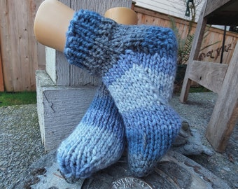 Slipper Socks, hand knitted, size L