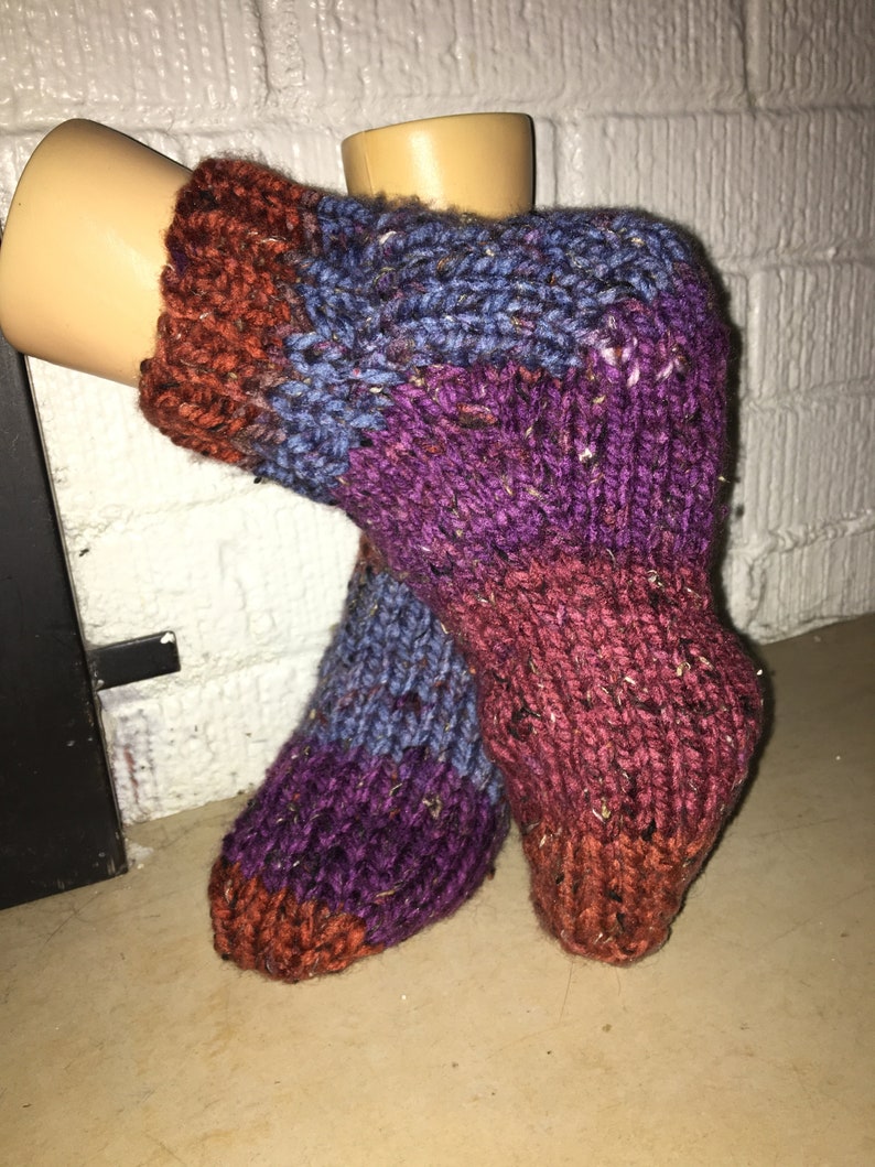 Slipper Socks Size L hand knitted