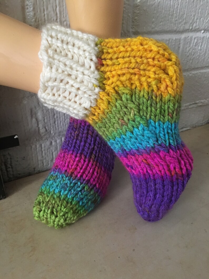 Slipper Socks, hand knitted image 1