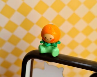 Handmade Polymer Clay Phone Hipper of a Little Orange Friend