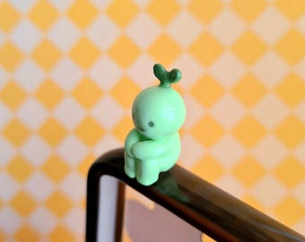 Handmade Polymer Clay Phone Hipper of a Little Smiski Inspired Sprout