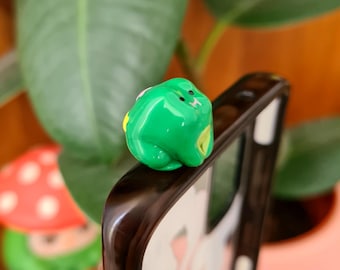 Handmade Polymer Clay Phone Hipper of a Little Frog Friend