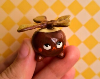 Handmade Autumn Themed Conker Desk Buddy, Helicopter Seeds Fidget Spinner, Polymer Clay