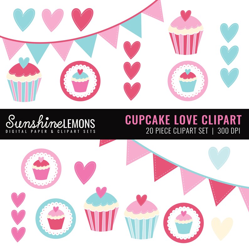 Cupcake Clipart Bunting Herzen Cupcake Clipart Bunting Herzen