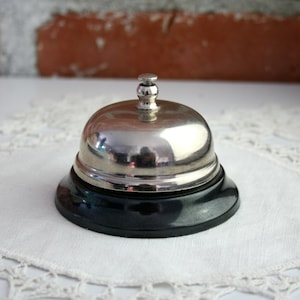 Metal Front Desk Bell, Vintage Service Bell Front Desk Hotel Lobby Counter Bellhop