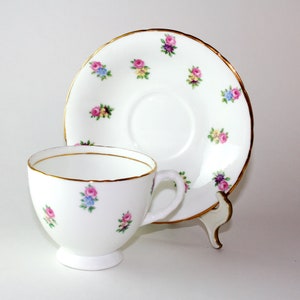 Sutherland Tea Cup, Sutherland English Bone China Tea Cup and Saucer, H M Bone China, Made in England