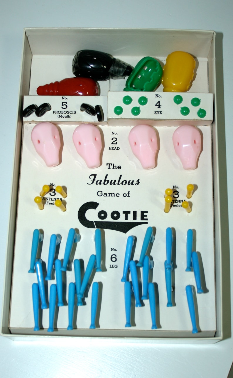 Vintage 1949 Build a Cootie Game - Children's Game, COMPLETE SET ...