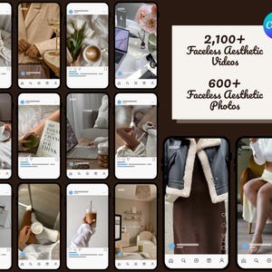 7000+ Faceless Reels Bundle, Aesthetic Reels, Faceless Aesthetic Videos, Photos, Digital Marketing, Viral Content, PLR MRR, Canva, Canva Pro image 2