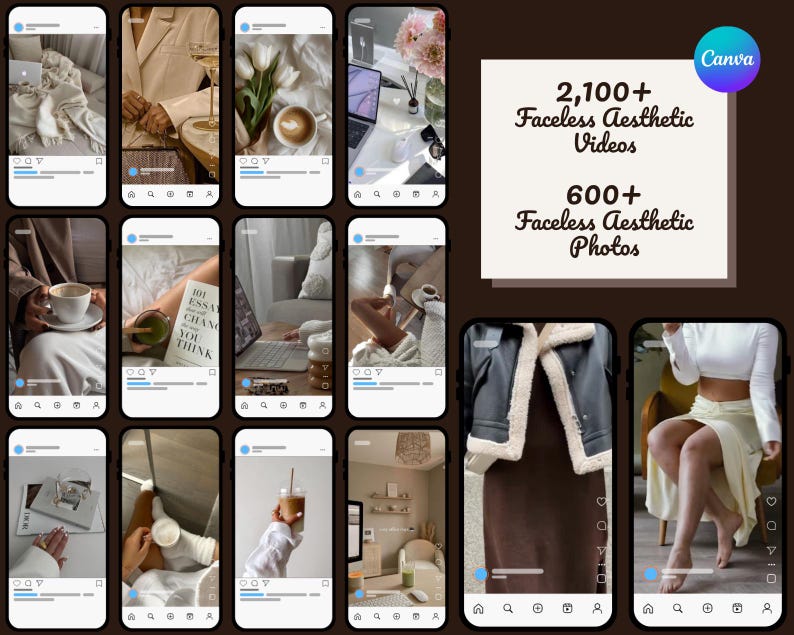7000+ Faceless Reels Bundle, Aesthetic Reels, Faceless Aesthetic Videos, Photos, Digital Marketing, Viral Content, PLR MRR, Canva, Canva Pro image 2