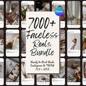7000+ Faceless Reels Bundle, Aesthetic Reels, Faceless Aesthetic Videos, Photos, Digital Marketing, Viral Content, PLR MRR, Canva, Canva Pro image 1
