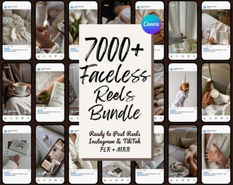 7000+ Faceless Reels Bundle, ästhetic Reels, Faceless Aesthetic Videos, Fotos, Digital Marketing, Viral Content, PLR MRR, Canva, Canva Pro