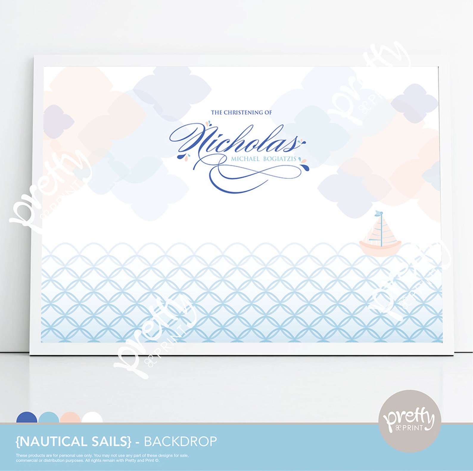 Printable Backdrop Nautical Sails Personalised Digital PDF | Etsy