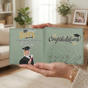 Custom Graduation Photo Wallet, College Graduation Gifts for Him Her, Class of 2026 Gift