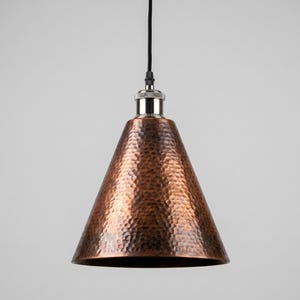 Hammered Copper Pendant Light, Kitchen Island Lighting, Rustic Industrial Ceiling Lamp, Handmade Moroccan Copper Shade, Farmhouse Light