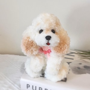 Handmade Soft Cocker Spaniel Figurine Plush, Cocker Spaniel Dog Car Table Desk Decor, Collectible Stocking Dog Gift, Dog Lover Birthday Gift