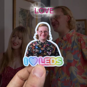 I Love LEDs-klistermärke – James Love on the Spectrum Die Cut Matte Vinyl-klistermärke