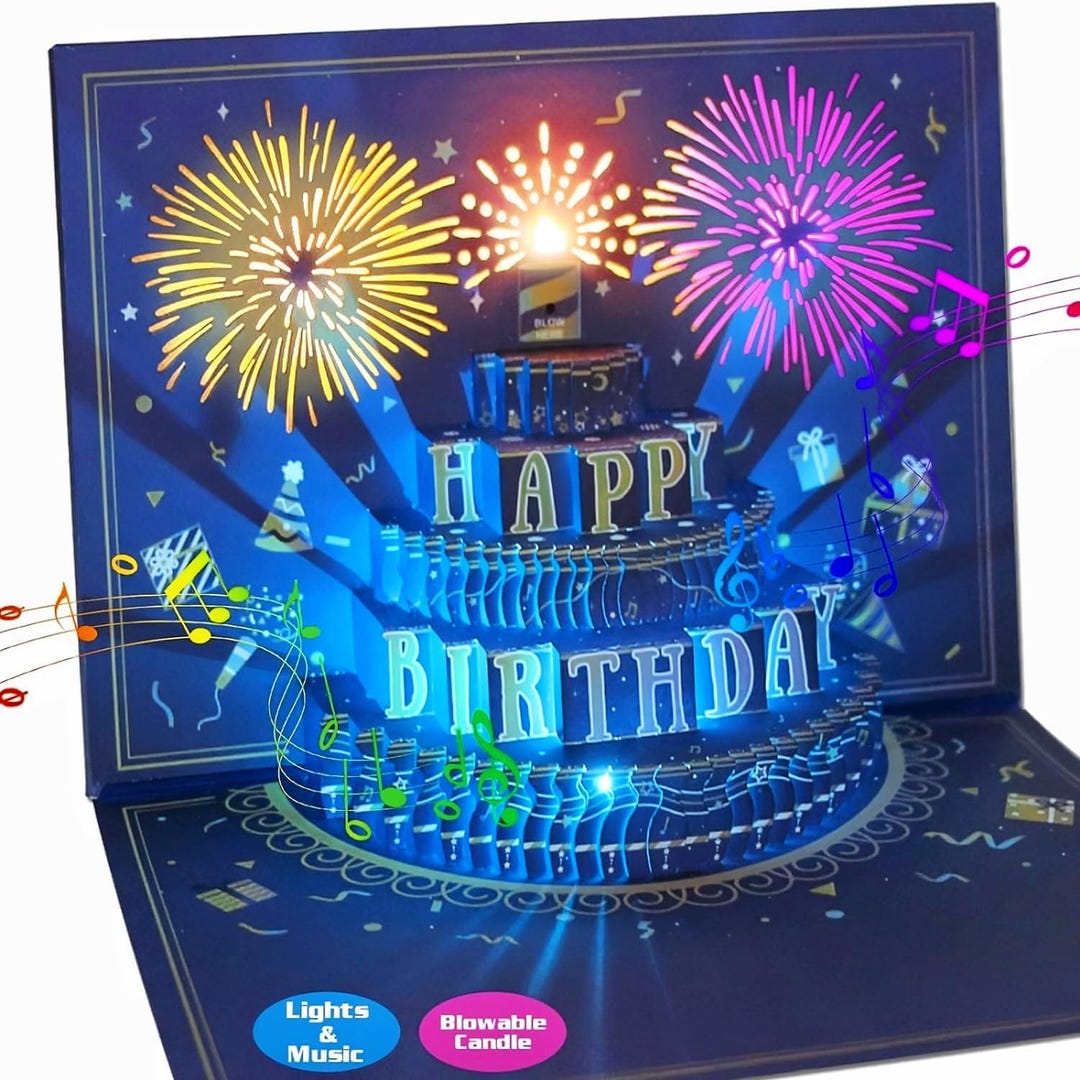 3D Pop up Birthday Card With Musical LED Lights, Happy Birthday ...