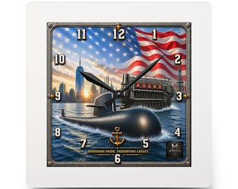 A-GANG Diesel Division Wall Clock | Submarine Veteran Navy Engine Room Decor