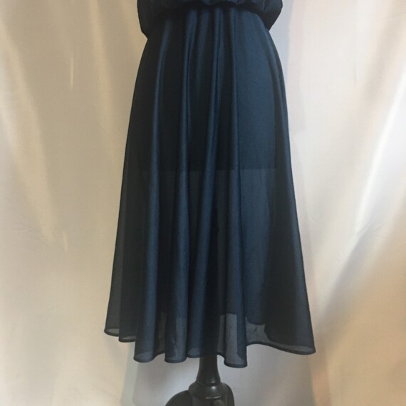 Vintage Navy Blue Ladies Negligee - image 4