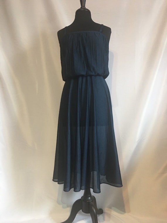 Vintage Navy Blue Ladies Negligee - image 2