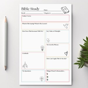 Bible Study Planner: 50-Page Notepad
