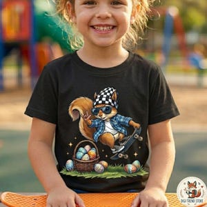 Cooles Eichhörnchen PNG: Skateboard Tier Clipart Kinder Ostern png Eier Korb Frühling Urlaub Ostern Christian PNG (digitaler Download)