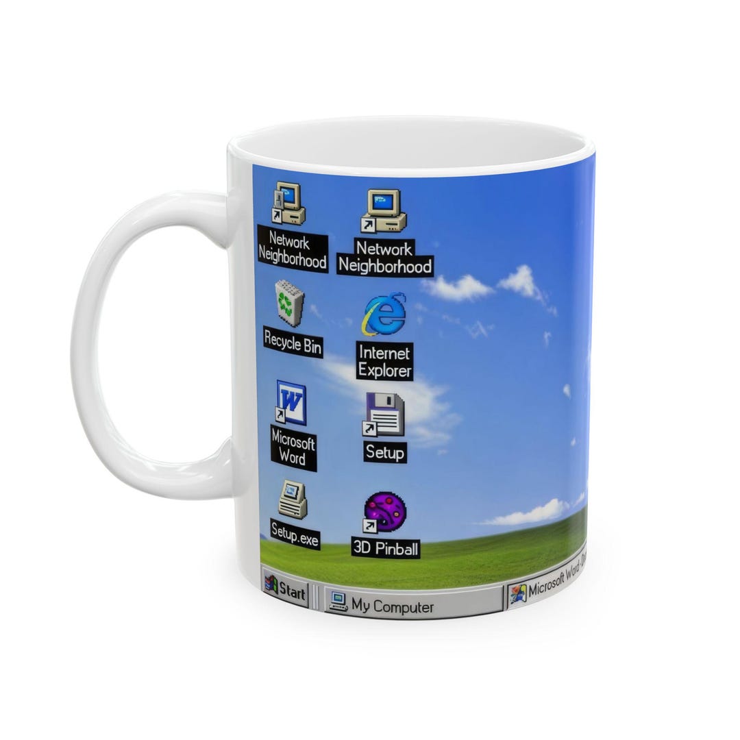 Windows 95 Bliss Desktop, Mug | Retro Computer Wallpaper Mug - Etsy