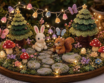 Verzauberte Feengarten Häkelanleitungen | Woodland Amigurumi Dekor Set (Digitaler Download)