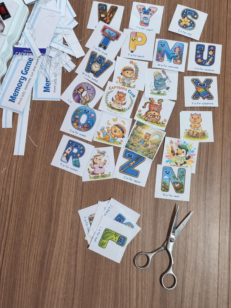 Alphabet Memory Game Printable ABC Flash Cards Kids Learning Activity