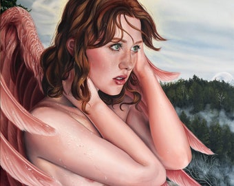 Hope Angel | Painting | Magical Realism | Limited edition fine art print | A3 - A4 size by Christina Ridgeway