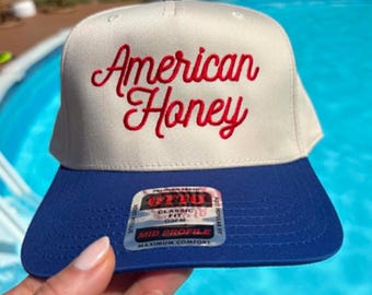 Gorra bordada del 4 de julio, gorra de béisbol patriótica, gorra American Honey, gorra USA Snapback, gorra Otto de perfil medio, regalo del Día de la Independencia