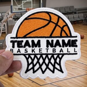 Custom Embroidered Basketball Patches with Team Name, Hook and Loop/Iron On Sports Basketball Patch for Tactical Vest, Jacket, Hat, Backpack