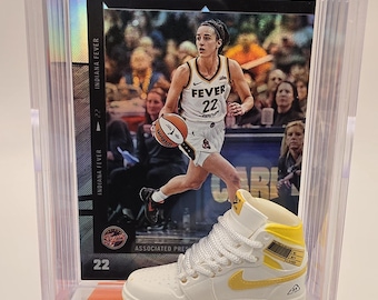 NBA 2024 Panini Chronicles Caitlyn Clark Silver Holo ShadowBox with Nike Dunk Shoe!