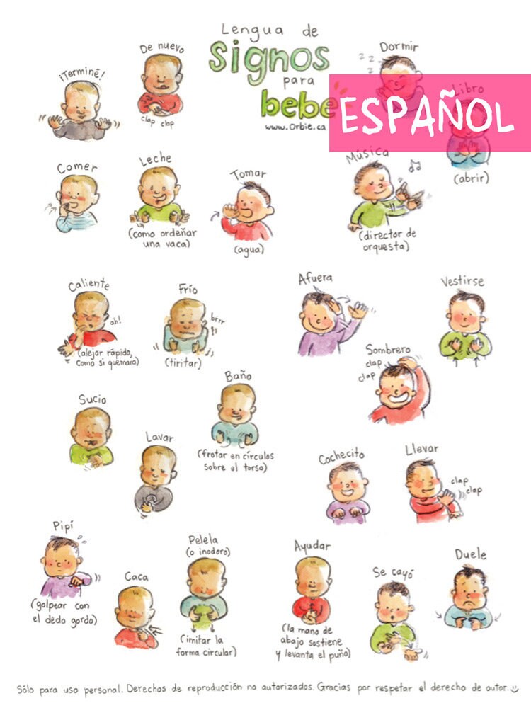 ES Baby sign language poster SPANISH PRINTABLE Sign with Etsy