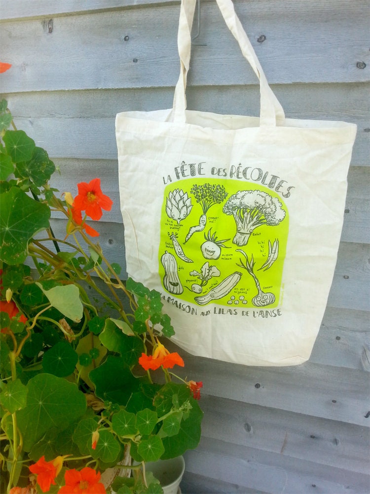 Sacs En Coton De Legumes Rigolos Pour Plier Dans La Sacoche Etsy