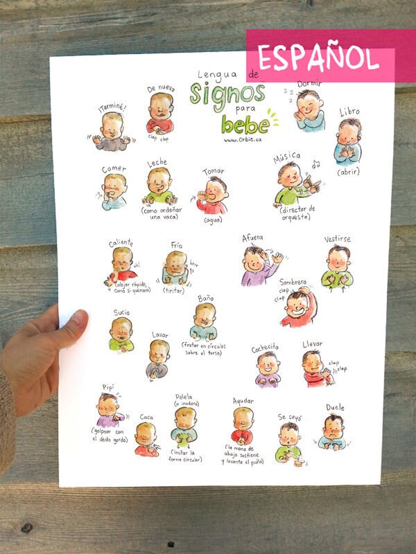 ES SPANISH Baby sign language POSTER 13X17 Etsy