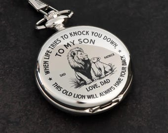 When Life Tries To Knock You Down - Personalized Pocket Watch